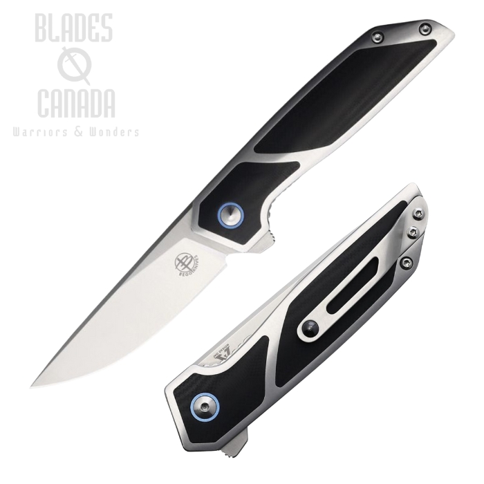 Begg Knives Diamici Flipper Folding Knife, D2 Satin, Stainless/G10 Black, BG013